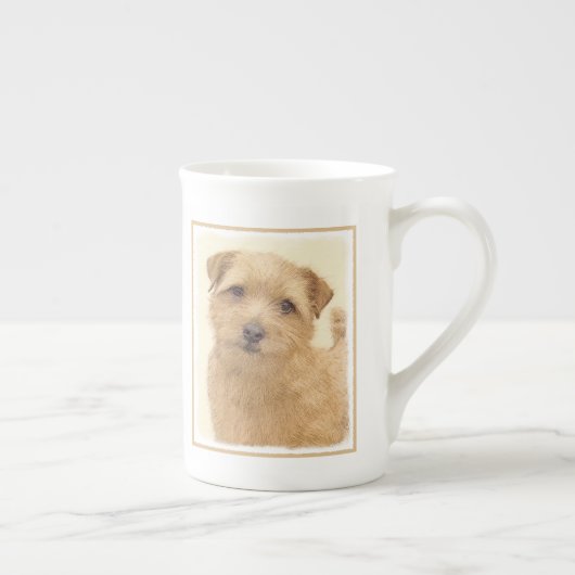 Norfolk Terrier Painting - Original Dog Art Porselein Kop (Rechts)