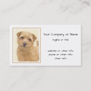 Norfolk Terrier Painting - Original Dog Art Visitekaartje