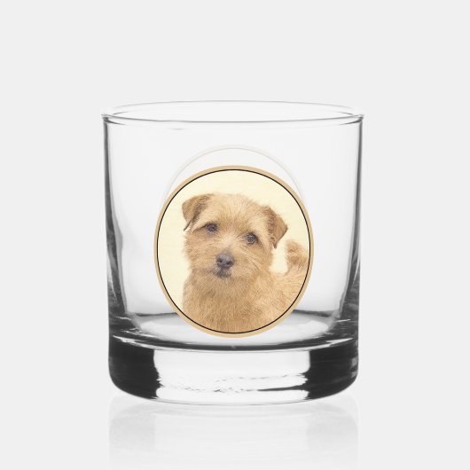 Norfolk Terrier Painting - Original Dog Art Whisky Glas (Voorkant)