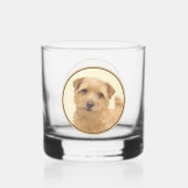 Norfolk Terrier Painting - Original Dog Art Whisky Glas (Achterkant)