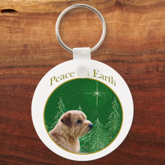 Norfolk Terrier Peace Sleutelhanger (Voorkant)