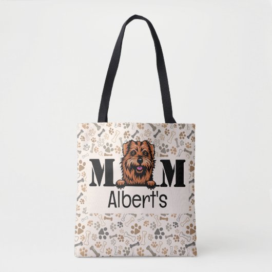 Norfolk Terrier Peeking Personalized Tote Bag (Voorkant)