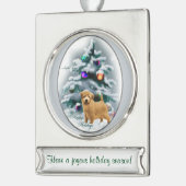 Norfolk Terrier Personalized Kerstmis Verzilverd Banner Ornament (Links)