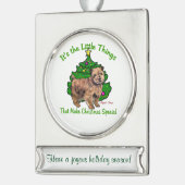 Norfolk Terrier Personalized Kerstmis Verzilverd Banner Ornament (Links)