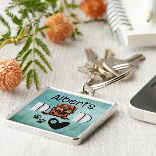 Norfolk Terrier Personalized Peking Sleutelhanger (Zijkant)