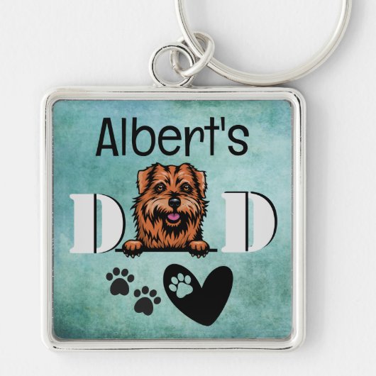 Norfolk Terrier Personalized Peking Sleutelhanger (Voorkant)