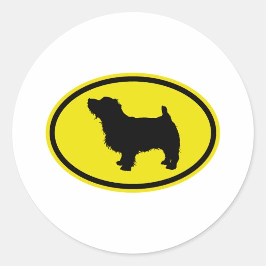 Norfolk Terrier Ronde Sticker (Voorkant)
