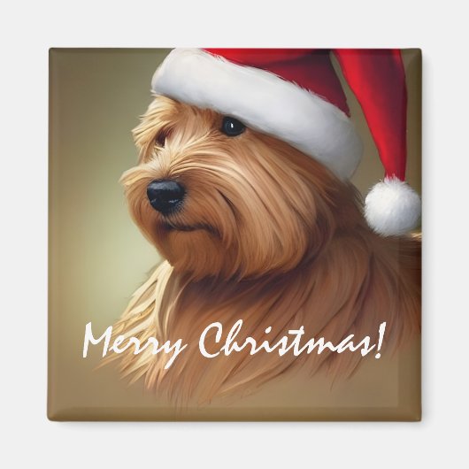 Norfolk Terrier Santa Magnet (Voorkant)