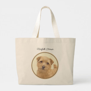 Norfolk Terrier Schilderen Schattigee Originele Pe Grote Tote Bag