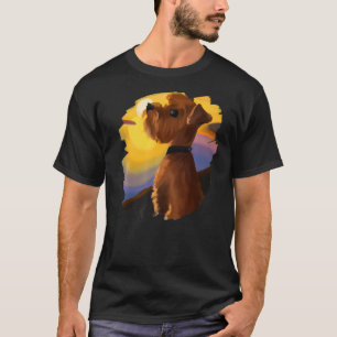 Norfolk Terrier Scottish Dog Sunset Retro T-shirt