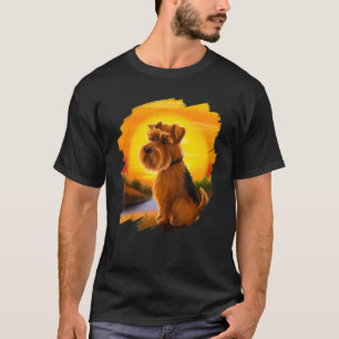Norfolk Terrier Scottish Dog Sunset  Retro T-shirt