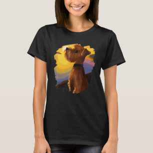 Norfolk Terrier Scottish Dog Sunset Retro T-shirt