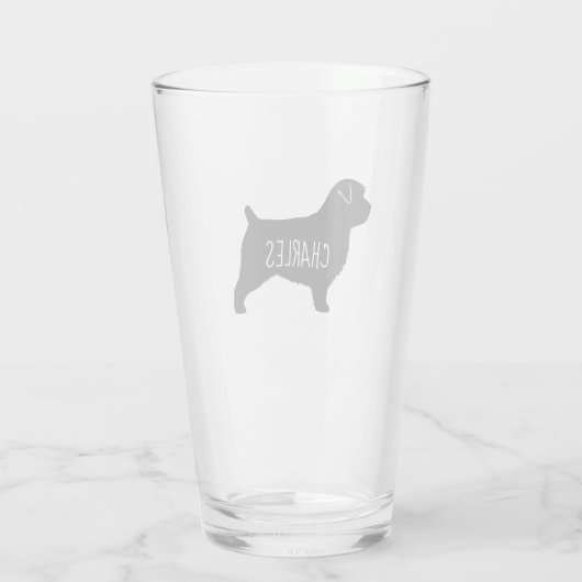 Norfolk Terrier Silhouette gepersonaliseerd Honden Glas (Achterkant)