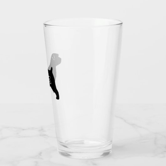 Norfolk Terrier Silhouette gepersonaliseerd Honden Glas (Links)