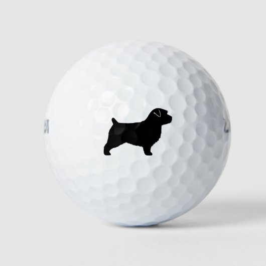 Norfolk Terrier Silhouette Golfballen (Voorkant)