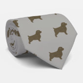 Norfolk Terrier Silhouettes Pattern | Hondenliefhe Stropdas (Opgerold)