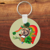 Norfolk Terrier St. Patrick's Day Sleutelhanger (Voorkant)