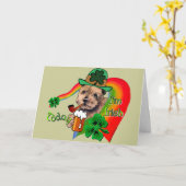 Norfolk Terrier St Patricks Kaart (Gele Bloem)