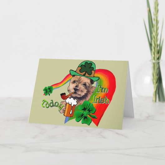 Norfolk Terrier St Patricks Kaart (Voorkant)