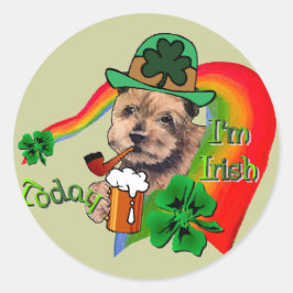 Norfolk Terrier St Patricks Ronde Sticker