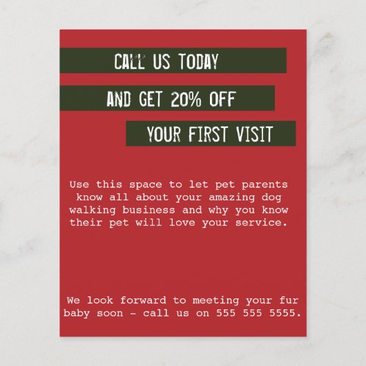 Norfolk Terrier Trendy Dog Walking Flyer (Achterkant)