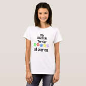 Norfolk Terrier Wandelingen Ontwerp T-shirt (Voorkant volledig)
