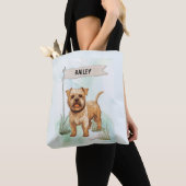 Norfolk Terrier Watercolor Personalized Dog Tote Bag (Dichtbij)