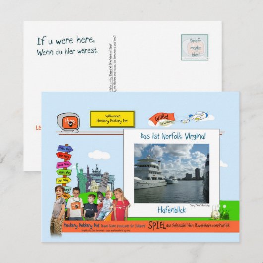 Norfolk, VA Briefkaart (Voorkant / Achterkant)