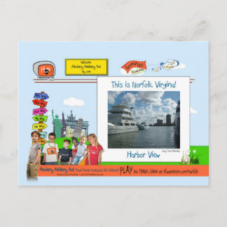 Norfolk, VA! Habor-Uitzicht Briefkaart