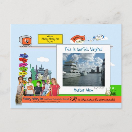 Norfolk, VA! Habor-Uitzicht Briefkaart (Voorkant)