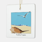 Norfolk, VA Hoefijzer Krab Seagull Beach Keramisch Ornament (Links)
