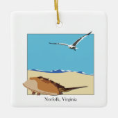 Norfolk, VA Hoefijzer Krab Seagull Beach Keramisch Ornament (Voorkant)