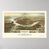 Norfolk, VA Panoramic Map - 1892 Poster (Voorkant)