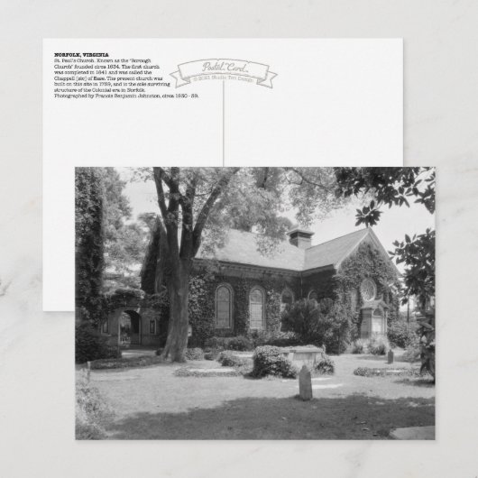 Norfolk, VA: St. Paul's Church (c.1930-39) Briefkaart (Voorkant / Achterkant)