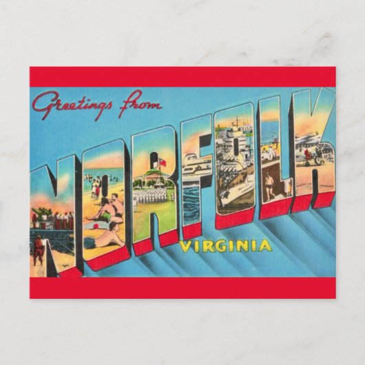 Norfolk VA Wenskaart  Briefkaart (Voorkant)