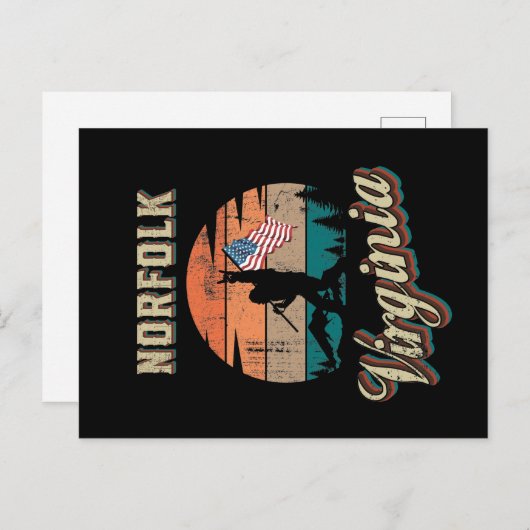 Norfolk Virginia Briefkaart (Voorkant / Achterkant)