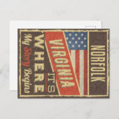 Norfolk Virginia Briefkaart (Voorkant / Achterkant)