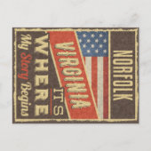 Norfolk Virginia Briefkaart (Voorkant)