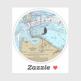 Norfolk Virginia Chart Sticker