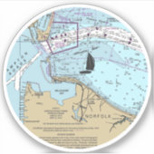 Norfolk Virginia Chart Sticker (Voorkant)