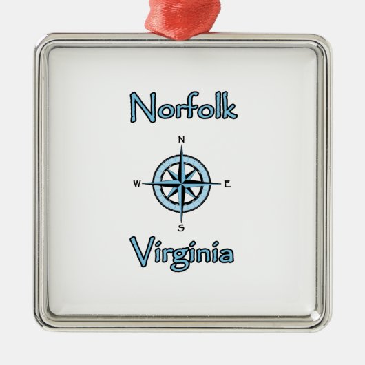 Norfolk Virginia Compass Roos Logo Metalen Ornament (Voorkant)