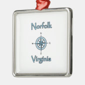 Norfolk Virginia Compass Roos Logo Metalen Ornament (Links)
