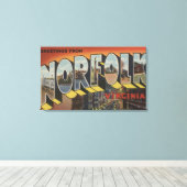 Norfolk, Virginia - Large Letter Scenes Canvas Afdruk (Insitu (Houten vloer))