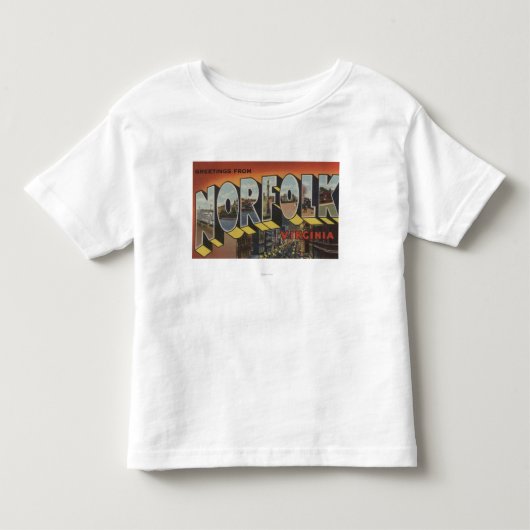 Norfolk, Virginia - Large Letter Scenes Kinder Shirts (Voorkant)