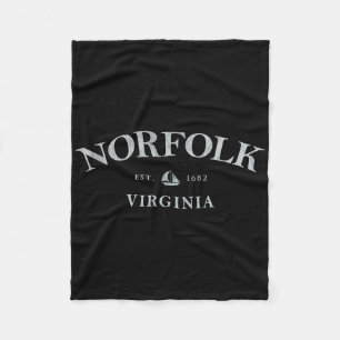 Norfolk Virginia _ Norfolk Va Zeilboot  Fleece Deken