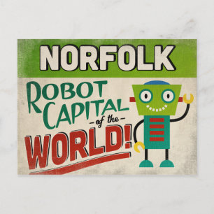 Norfolk Virginia Robot - Funny  Briefkaart