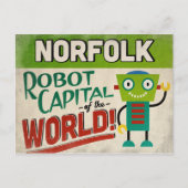 Norfolk Virginia Robot - Funny  Briefkaart (Voorkant)