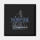 Norfolk Virginia Sailing  Magneet (Voorkant)