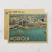 Norfolk Virginia Save the Date  Briefkaarten (Voorkant / Achterkant)