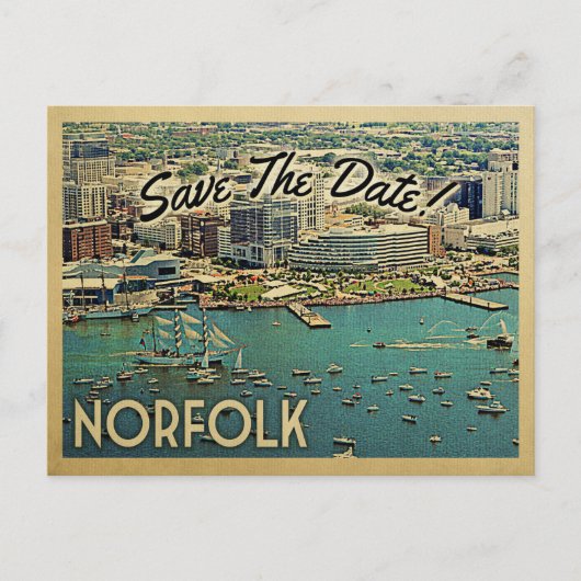 Norfolk Virginia Save the Date  Briefkaarten (Voorkant)